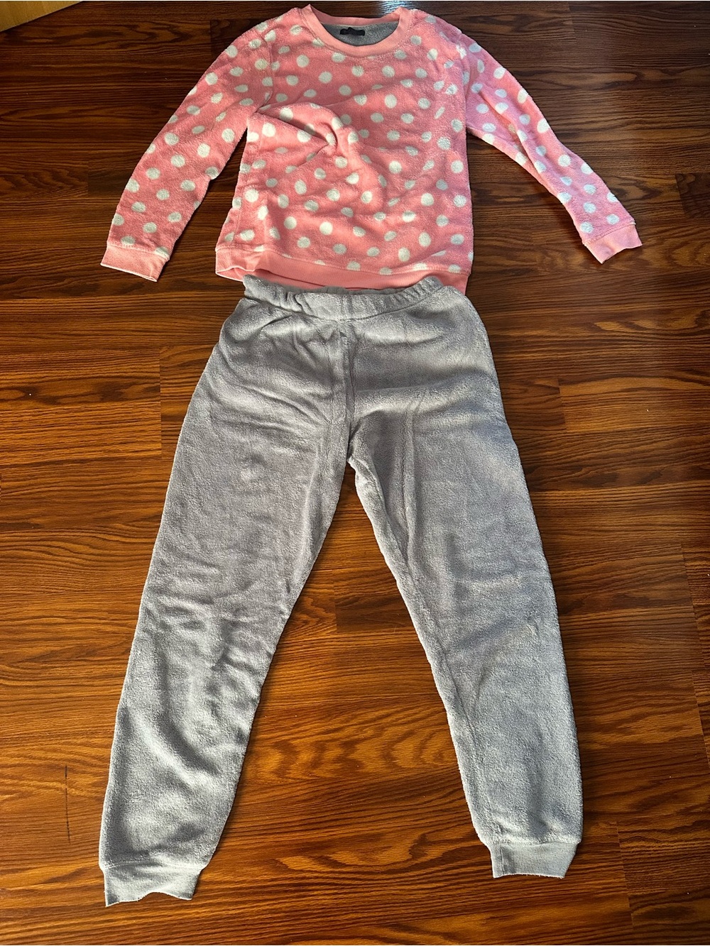 Teddy Soft Fleece Pajama Set | Pink Polka Dots